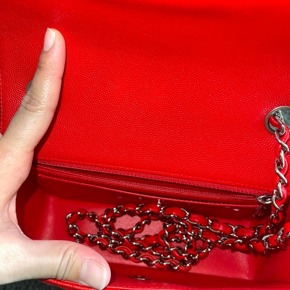 SOLD Chanel Red Chevron Caviar Mini - Picture 9 of 16